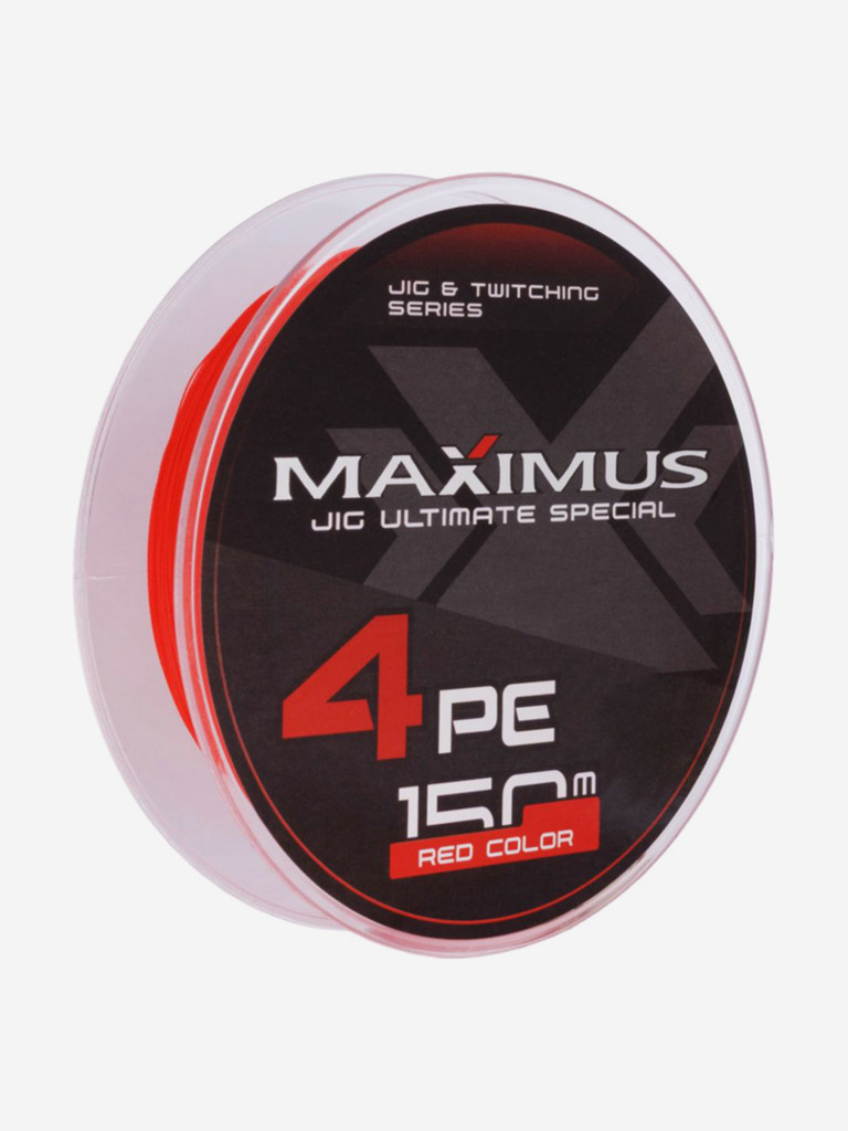 Плетеный шнур Maximus 4РЕ 150 м, красный #0.6 (0,128 мм), 4,2 кг
