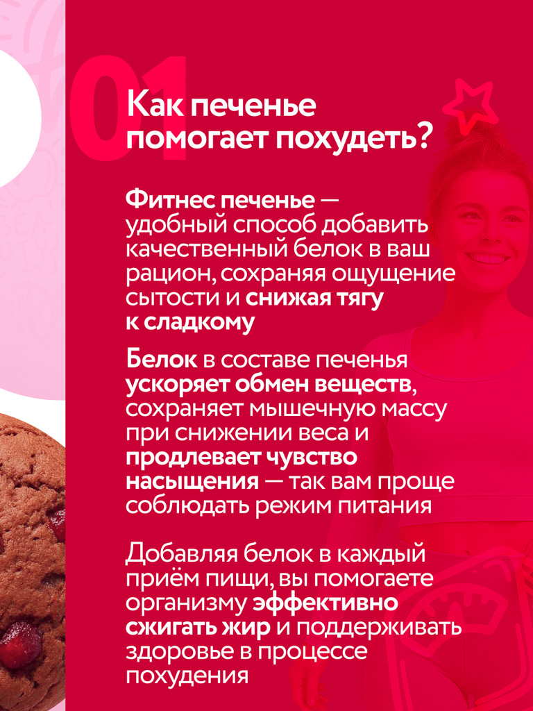 FITNEKO Протеиновое печенье с мармеладными кусочками, без сахара, ассорти вкусов, 9шт х 40г