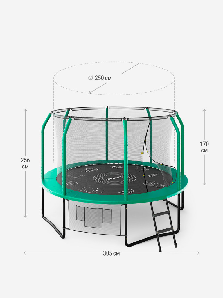 Батут UNIX Line SUPREME GAME 10 ft (Green)