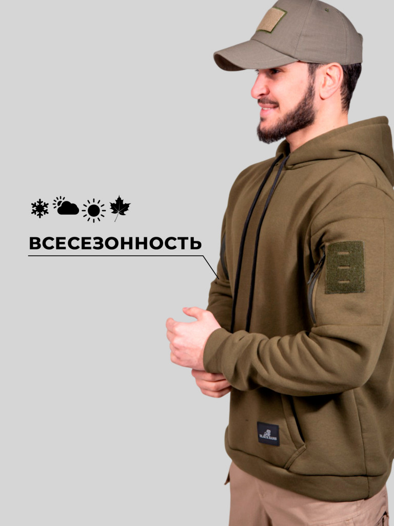 Худи для охоты и рыбалки Black Rams HBT-001 Хаки XXL