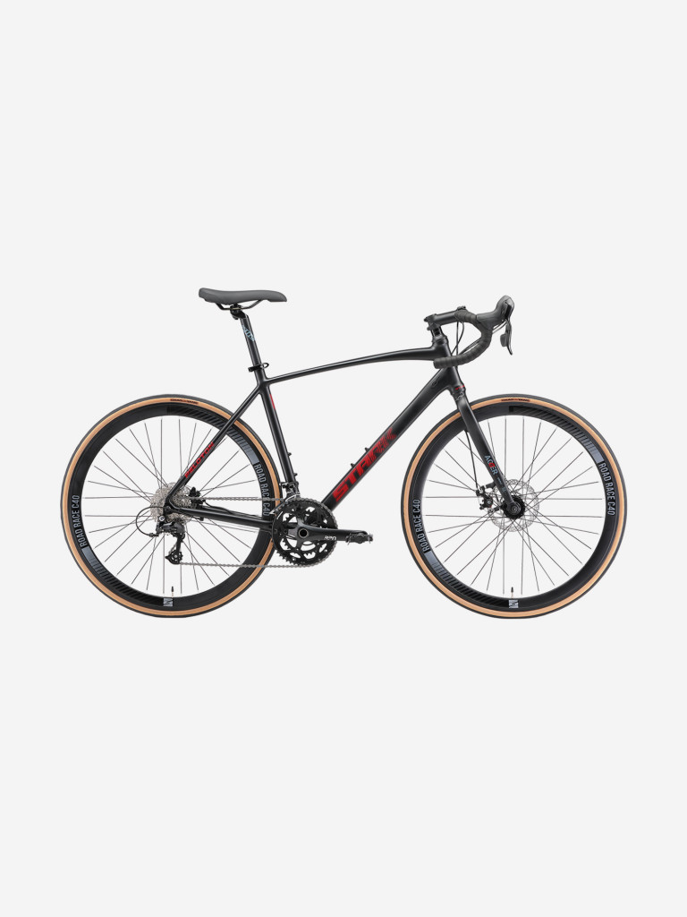 Велосипед Stark'25 Peloton 700.3 D черный матовый/красный металлик S/52