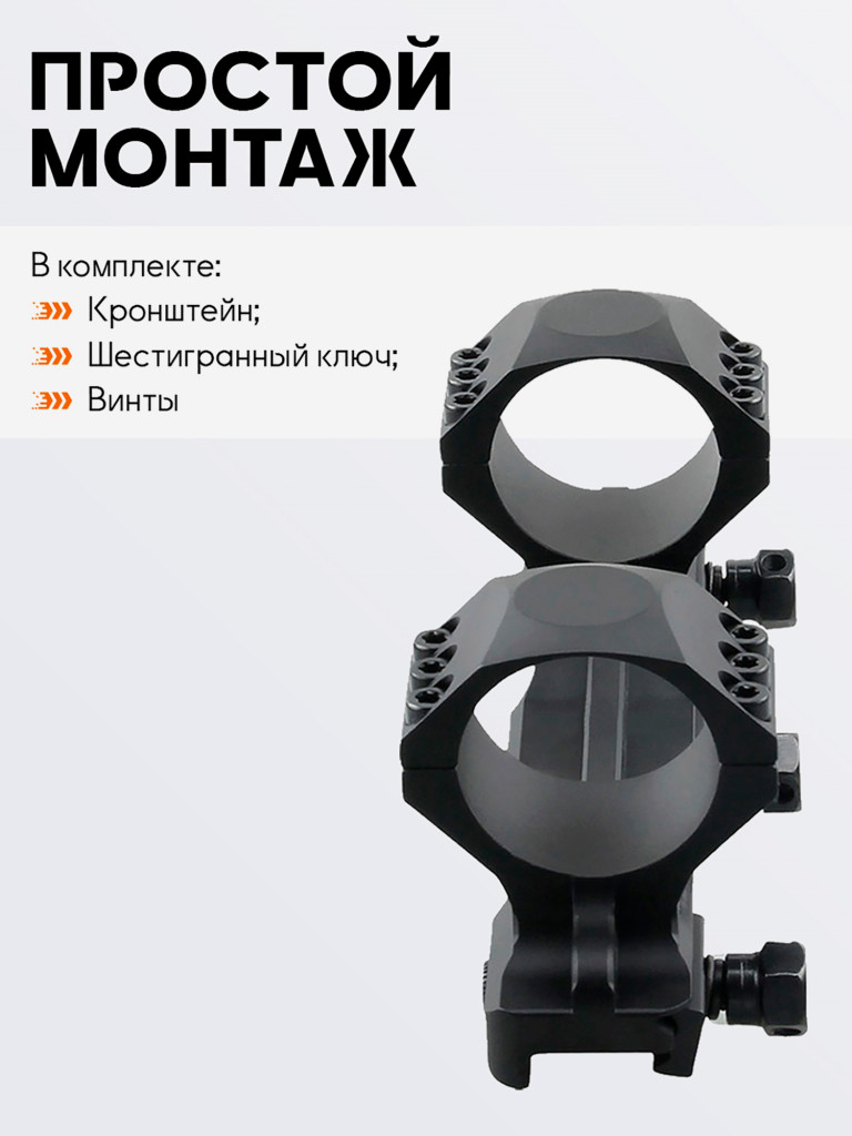 Кольца для прицела 34 мм Vector Optics средние на Picatinny