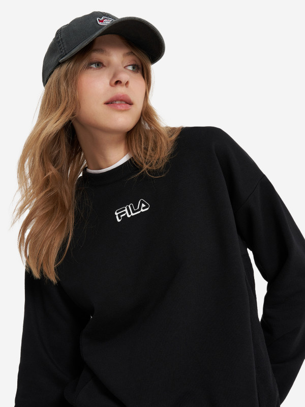 Свитшот женский FILA арт. SS24SPW001 черный цвет — купить за 3149 руб. со скидкой 30 %, отзывы в интернет-магазине Спортмастер