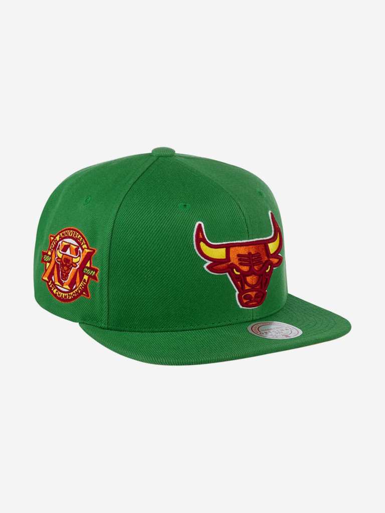 Бейсболка с прямым козырьком MITCHELL NESS 6HSSSH21295-CBUGREN Chicago Bulls NBA (зеленый)