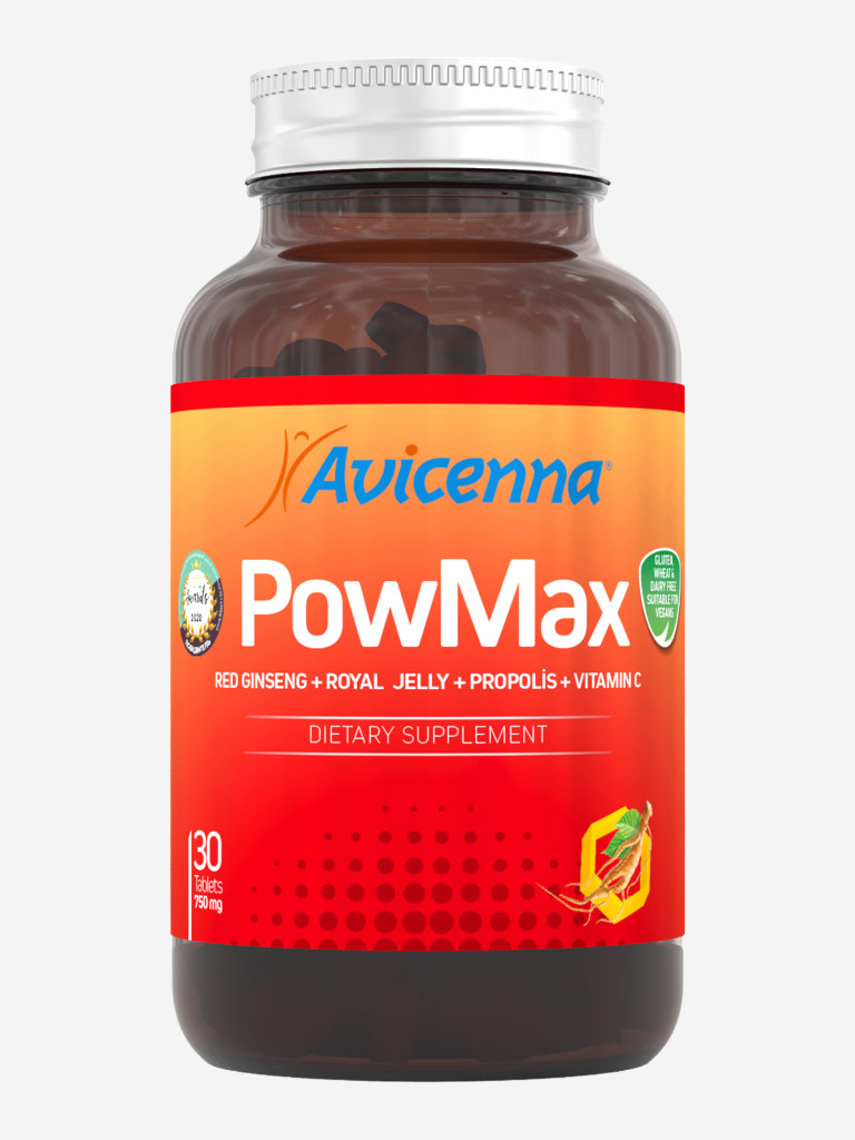 Комплекс с женьшенем и маточным молочком Avicenna® PowMax для энергии, тонуса и работоспособности, таблетки 60шт