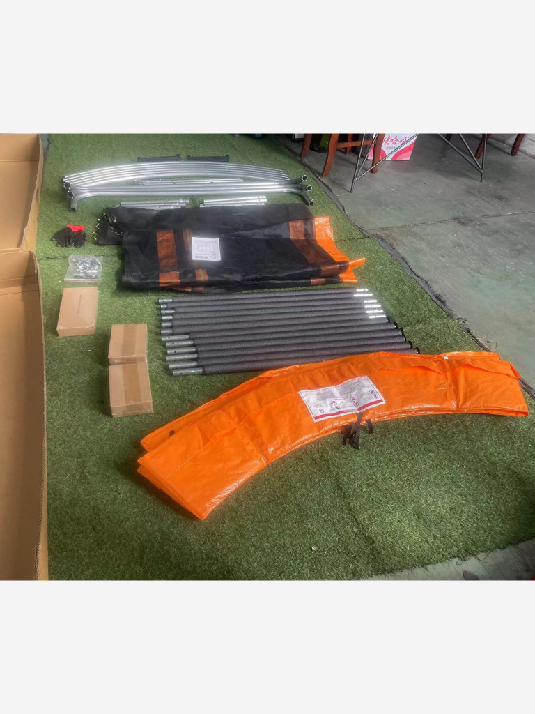 Батут детский каркасный JUMPY JUMP с защитной сеткой диаметр 306 см оранжевый