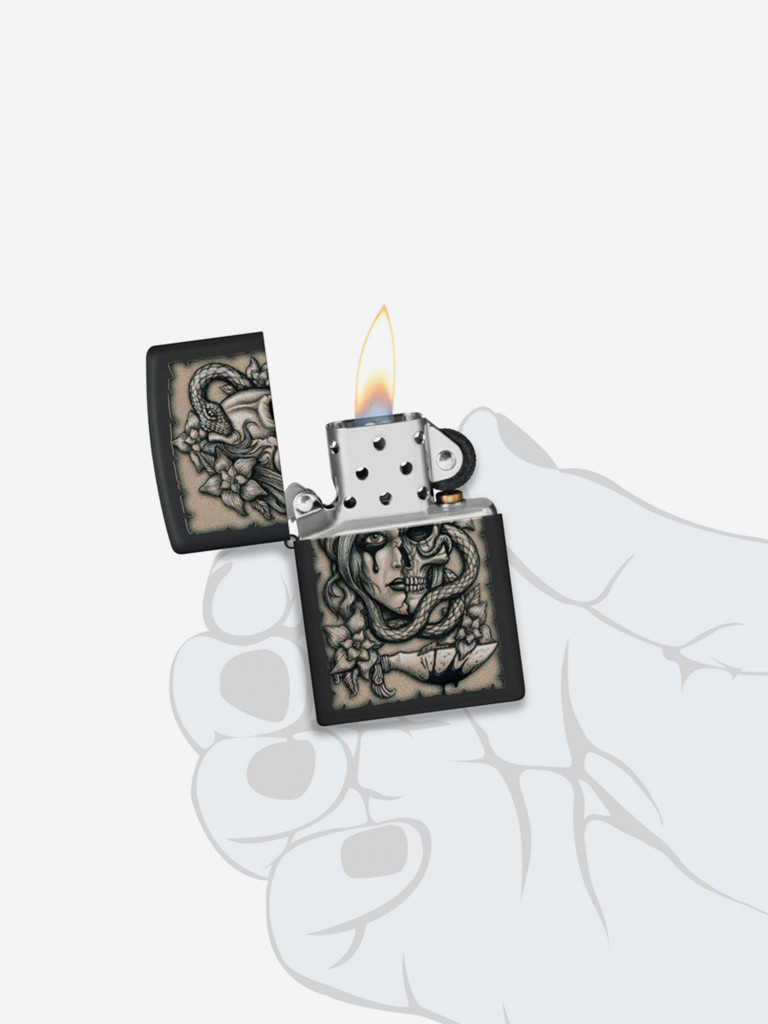 Зажигалка Zippo Gory Tattoo Black Matte