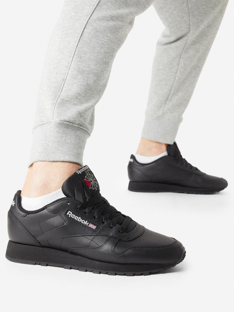 фото Кроссовки мужские reebok classic leather, черный