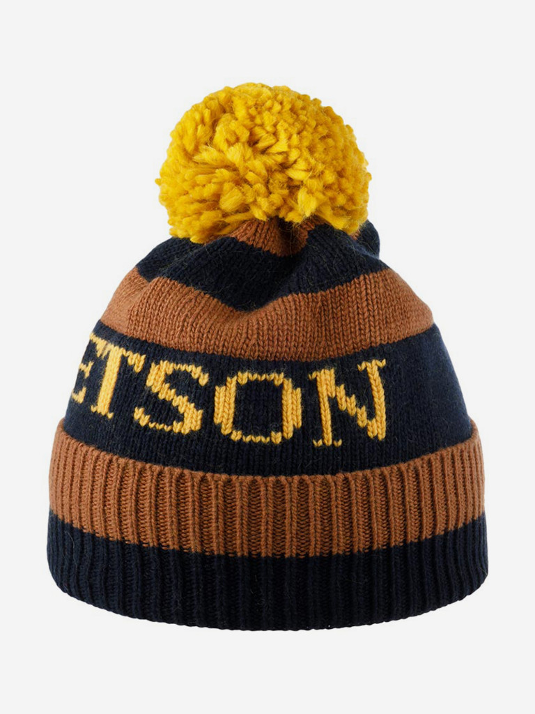 Шапка с помпоном STETSON 8599380 BEANIE POMPOM (синий)