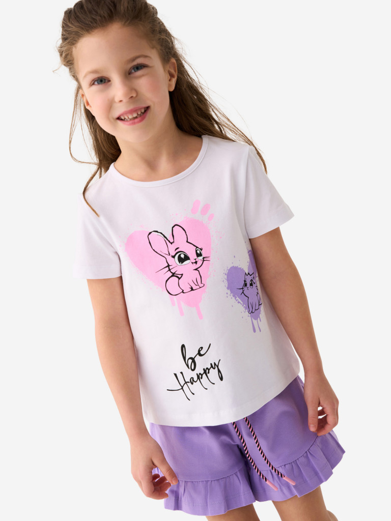 Комплект для девочек: футболка, шорты PlayToday