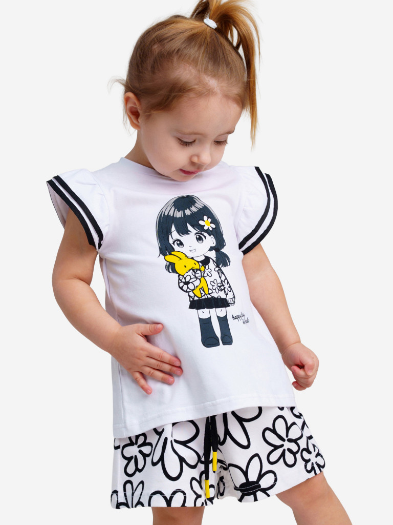 Комплект для девочек: футболка, шорты PlayToday