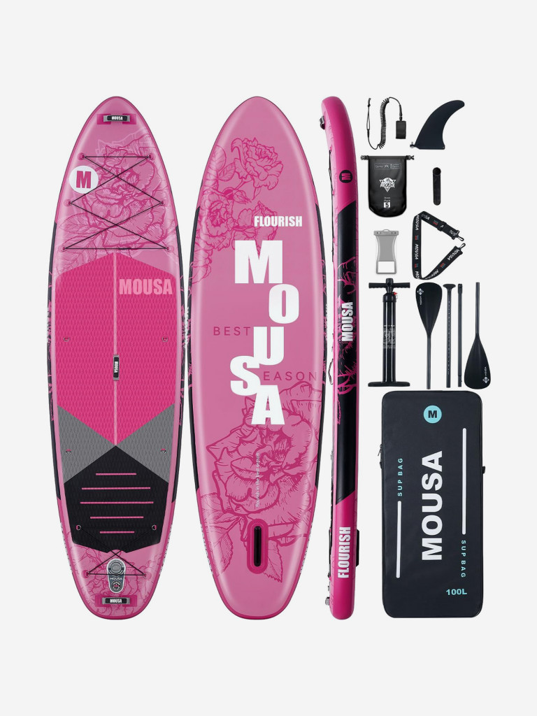 Надувная двухслойная SUP-доска MOUSA PINK, 11'35"x34"x6" 345*84*15 см, сапборд