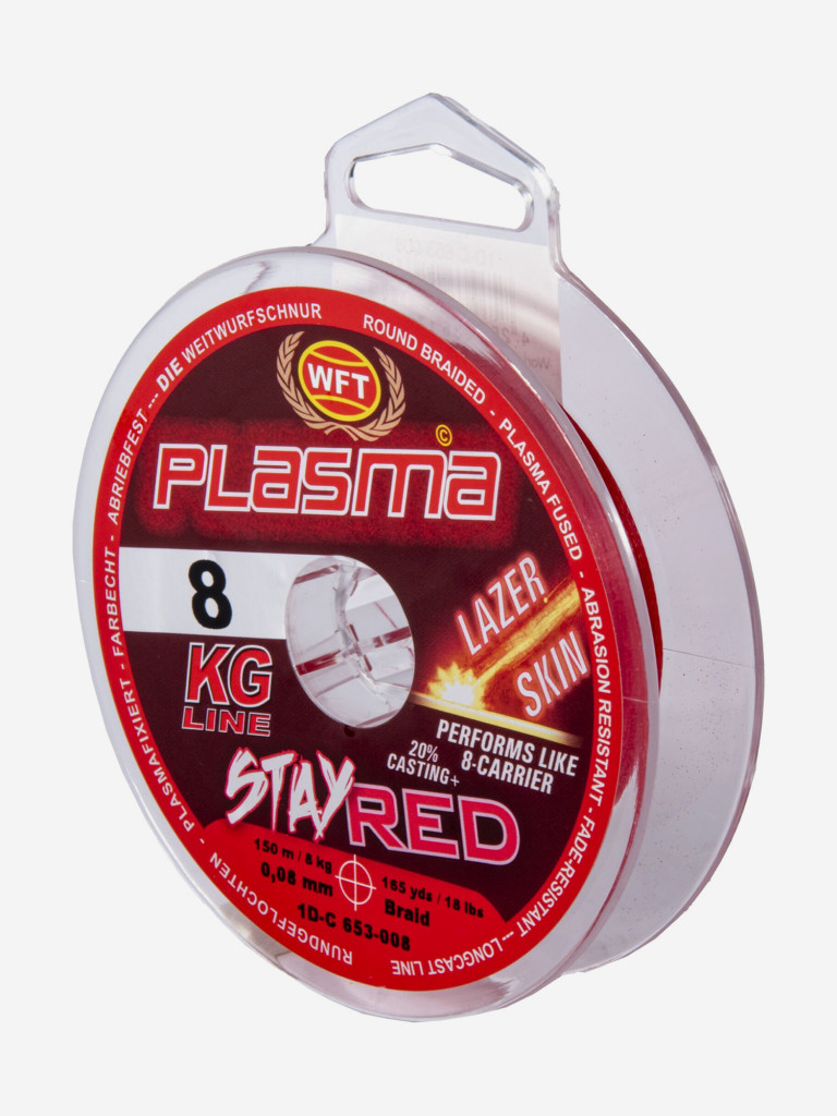 Шнур плетеный WFT KG PLASMA LAZER SKIN Stay красный 150/008