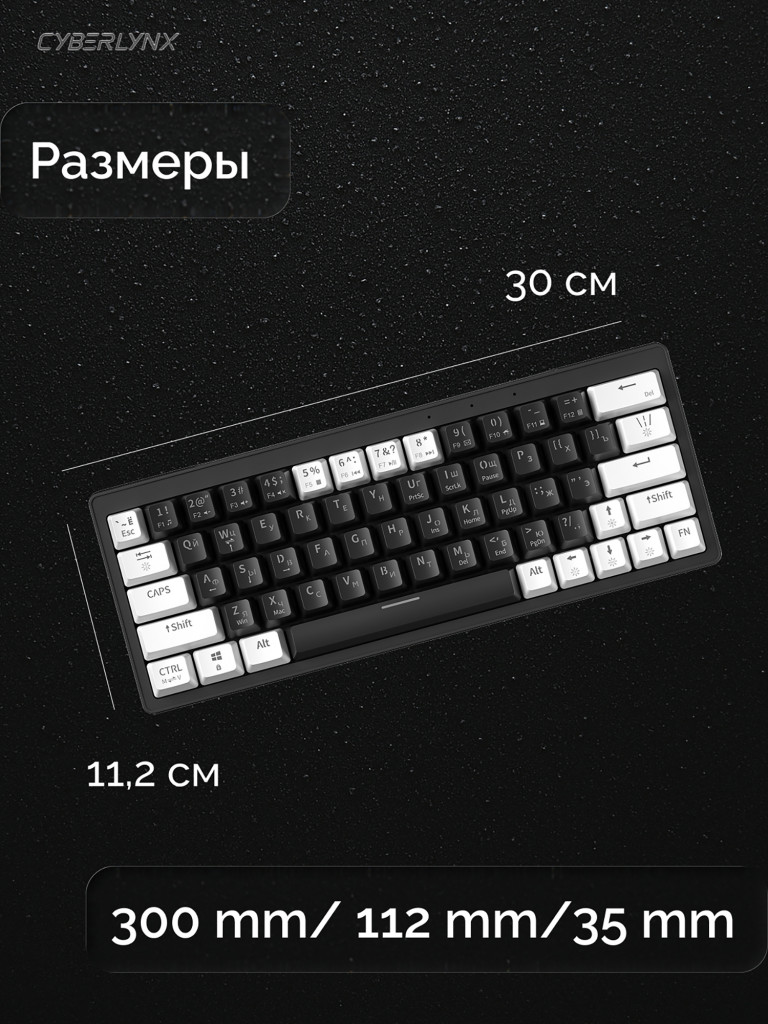 Игровая клавиатура CyberLynx AG63 (белый/черный/зеркальный)