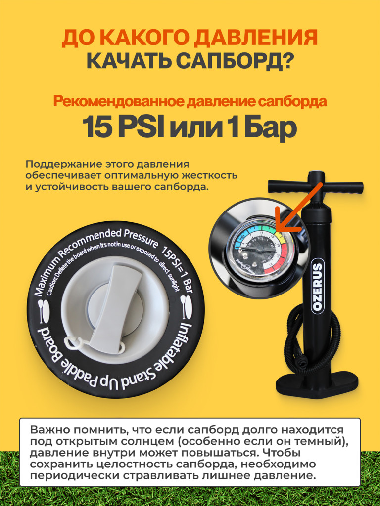 Сапборд надувной двухслойный OZERUS серия DAO 10.8'