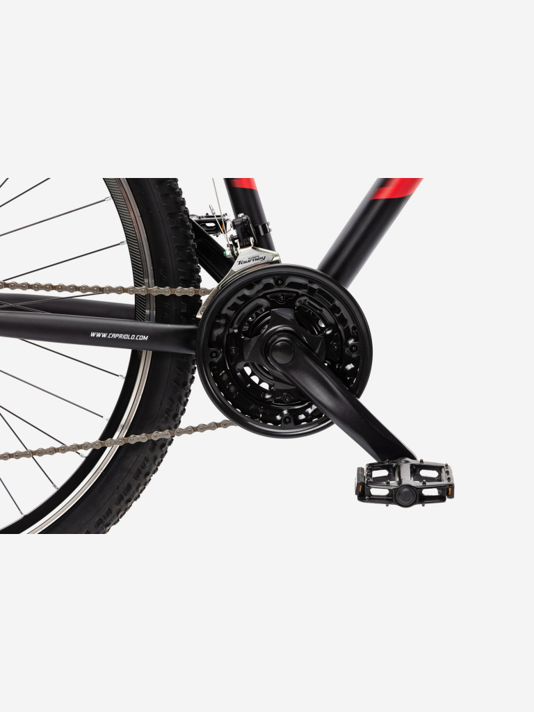 Велосипед CAPRIOLO MTB LEVEL 9.1 (3 X 7), рама алюминий 21'', колёса 29'' (чёрный (матовый) - красный)