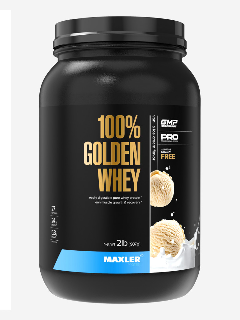 МАКСЛЕР 100% Голден Вей Про (вкус: ванильное мороженое) / MAXLER 100% GOLDEN WHEY Pro (vanilla ice cream) 907г.