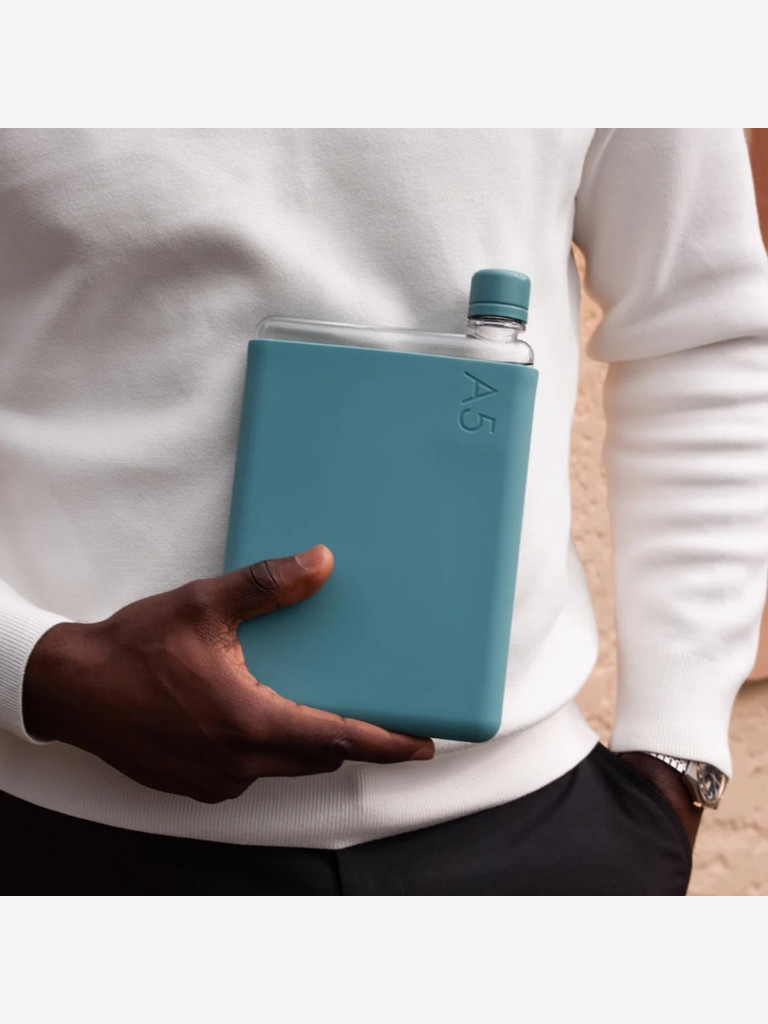 Бутылка с силиконовым чехлом Memobottle A5, голубой