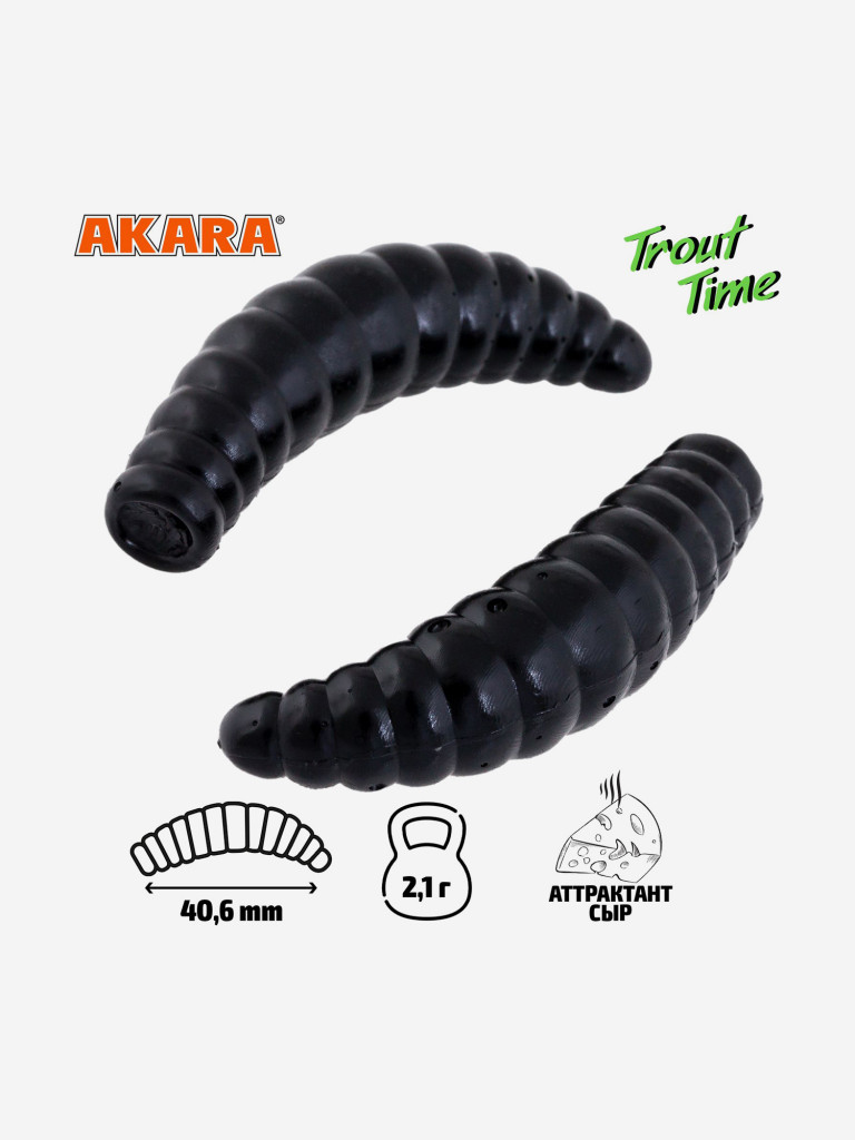 Силиконовая приманка Akara Trout Time MAGGOT 1,6 422, Cheese (20 шт.)