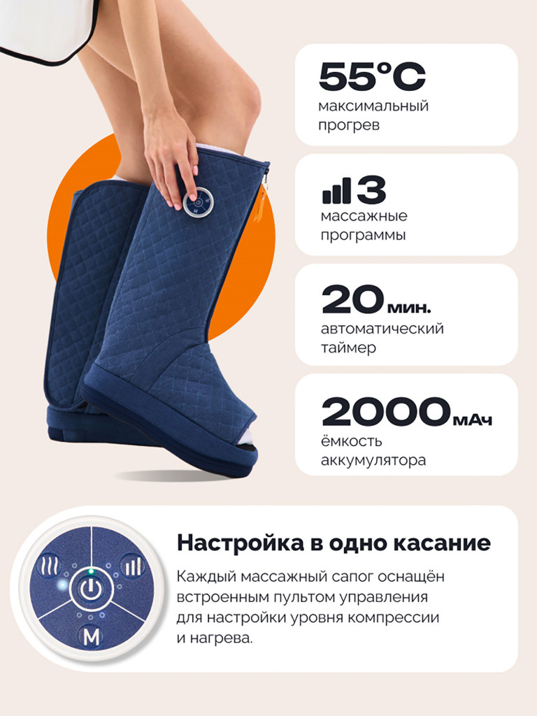 Воздушно-компрессионный массажер для ног GESS Chillz