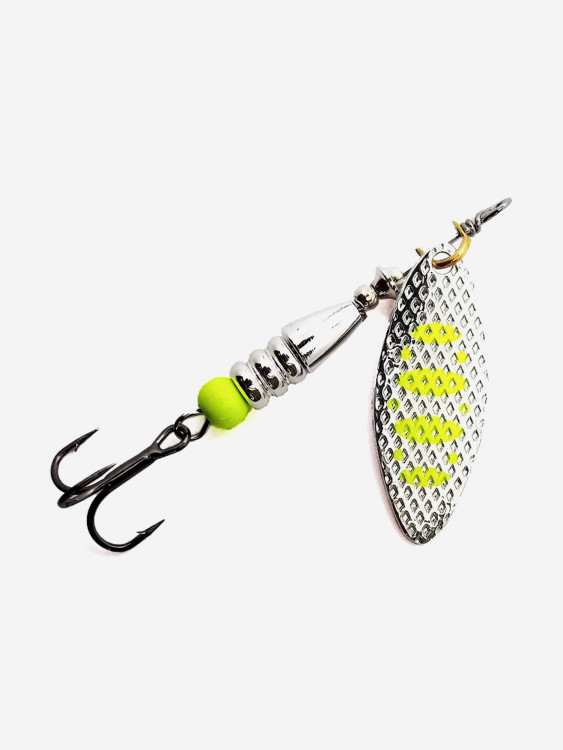 Блесна вращающаяся для рыбалки Mottomo Willow Blade #3 12g Silver 22 для спиннинга. Вертушка на голавля, жереха, щуку