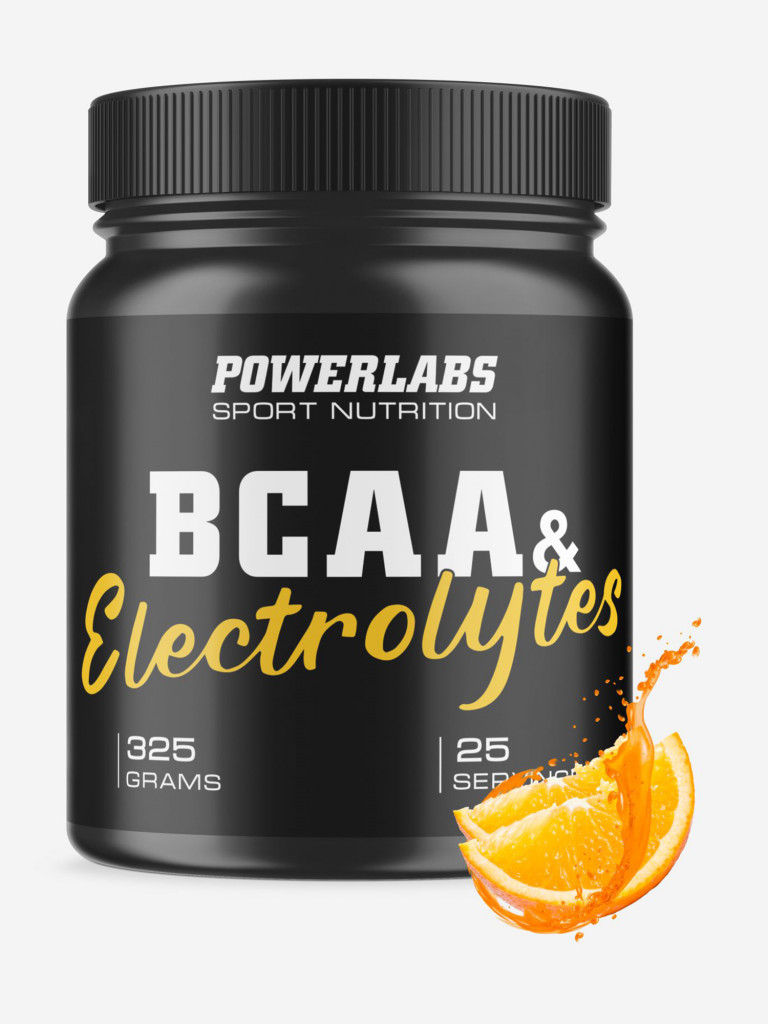 BCAA Electrolytes, Powerlabs, 325 г, апельсин