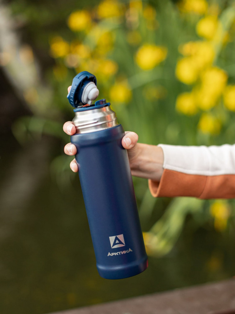 Термос 2 в 1 для напитковАрктика, 600 мл, арт.111-600, синий