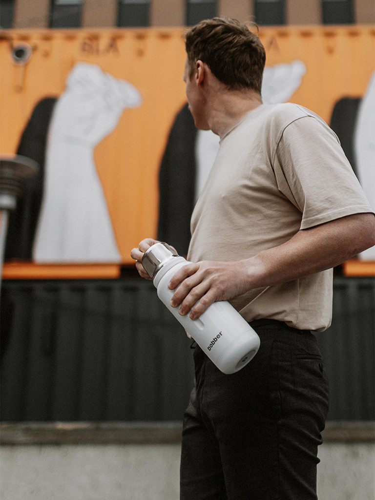 Термос вакуумный для напитков BOBBER Flask 770 мл пробка с каналами для налива тепло до 36 часов белый