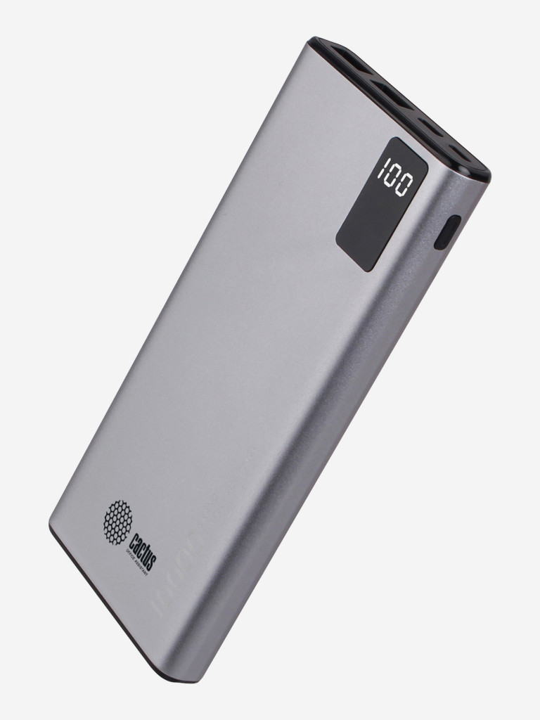 Мобильный аккумулятор CACTUS CS-PBFSLT-10000 серый