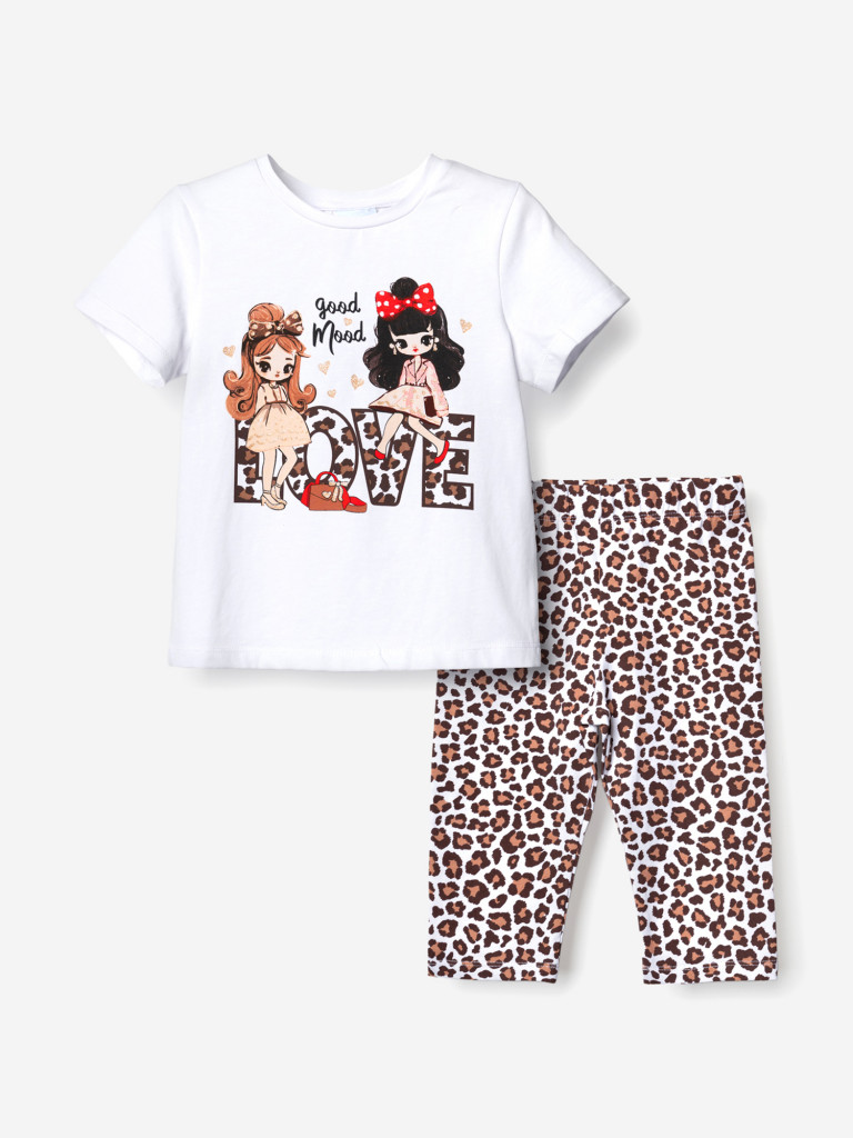 Комплект для девочек: футболка, легинсы укороченные PlayToday