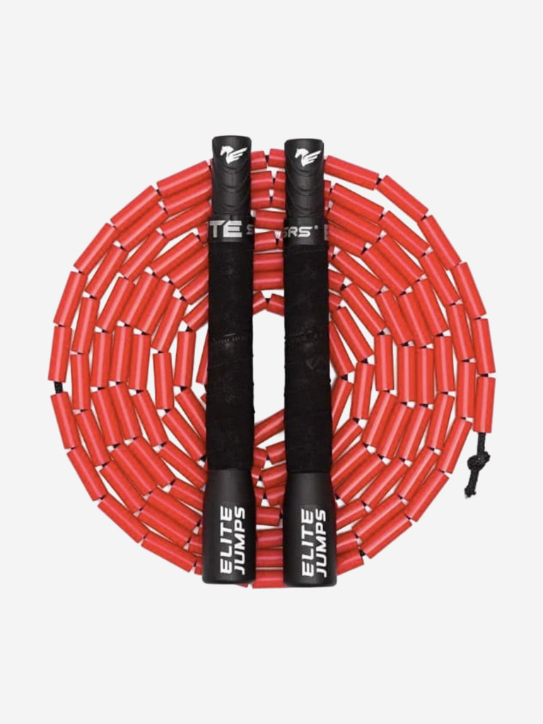 Elite Jumps cкакалка бисерная для фристайла Freestyle Beaded Jump Rope, черный/красный