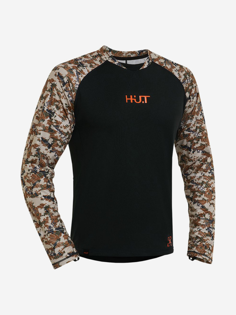 Лонгслив мужской HUT VORGA для охоты, камуфляж/черный