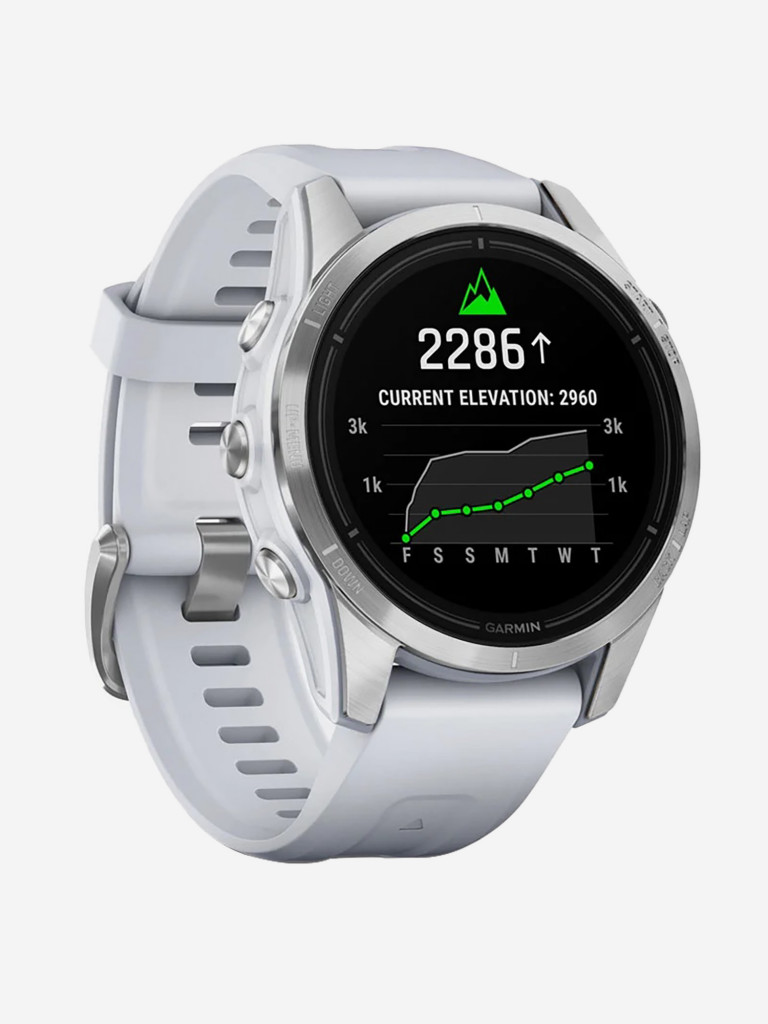Спортивные часы Garmin EPIX PRO (Gen 2) Standard Edition 42 мм, серебристый корпус, белый ремешок