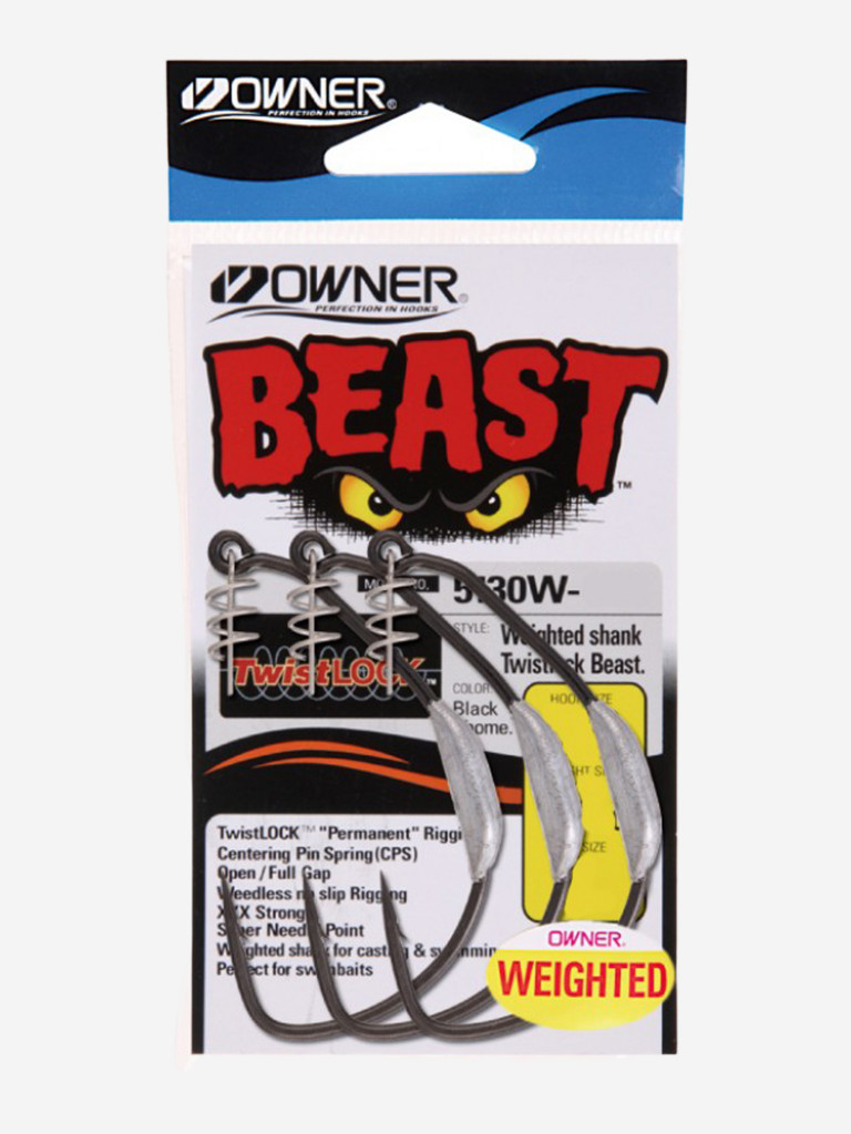 Крючок OWNER Weighted Beast With Twist Lock BC №6/0 3шт