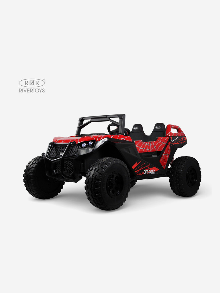 Детский электромобиль RIVERTOYS A707AA LUX NEW 4WD красный спайдер