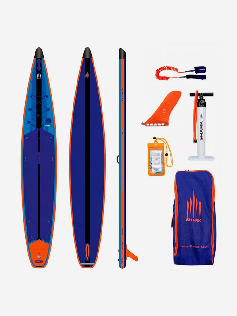Сапборд надувной двухслойный Shark Speed+ 14x28x5, 426x71x12 см