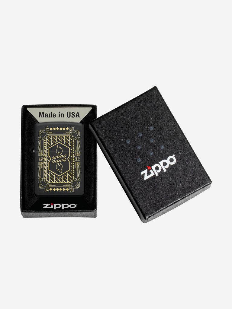 Зажигалка бензиновая ветроустойчивая Zippo Lines Design Black Matte