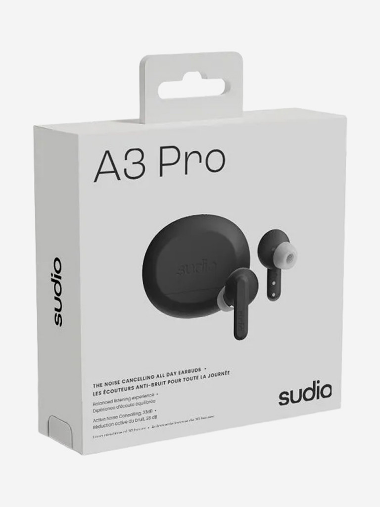 Беспроводные наушники Sudio A3 Pro Wireless Bluetooth Earbuds c активным шумоподавлением, цвет: черный