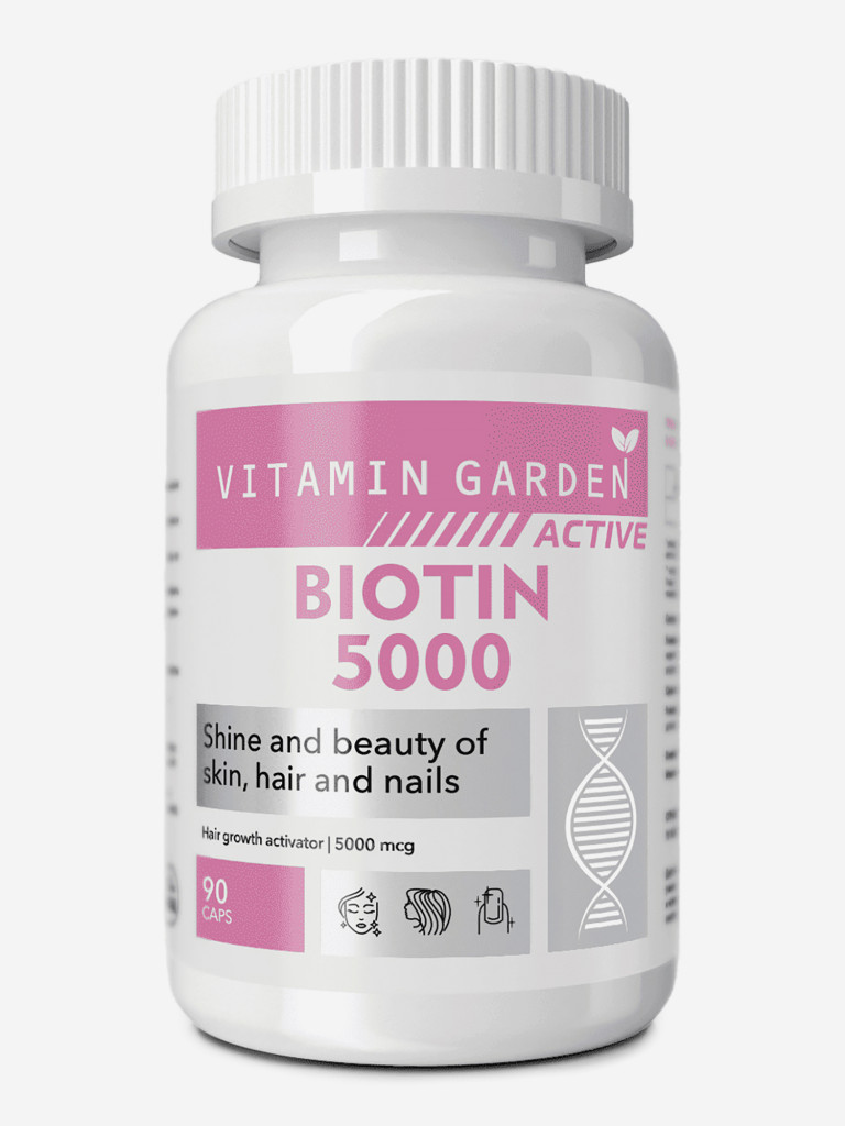 Биотин 5000 мг VITAMIN GARDEN ACTIVE, 90 капсул
