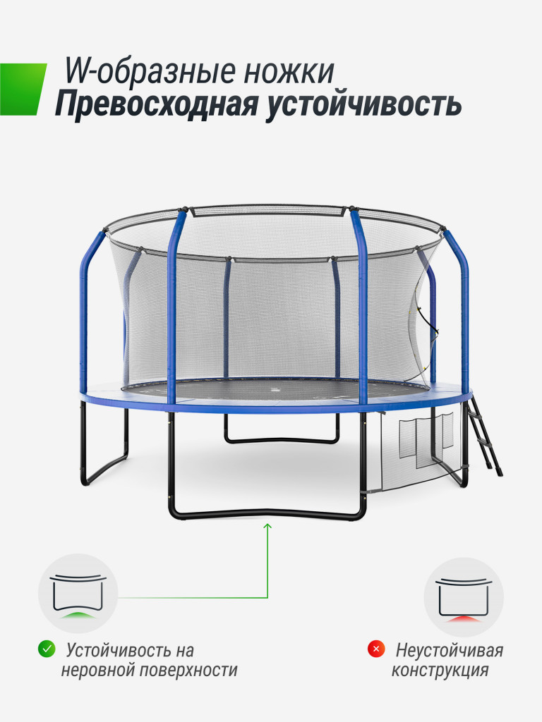 Батут UNIX Line SUPREME GAME 12 ft (blue)