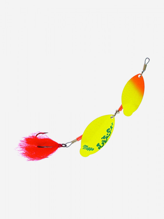 Блесна для рыбалки вертушка Mepps TANDEM PIKE, OR/Chartreuse/SILVER (блистер)