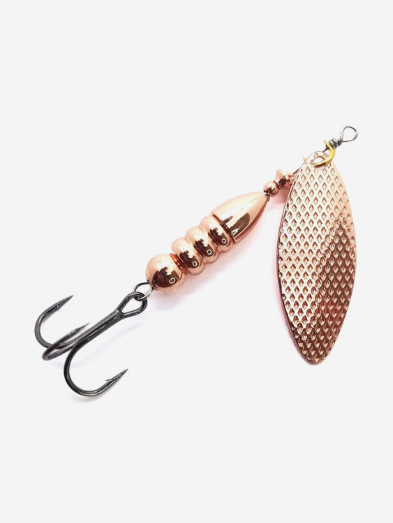Блесна вращающаяся для рыбалки Mottomo Willow Blade #2 8g Copper для спиннинга. Вертушка на голавля, жереха, щуку