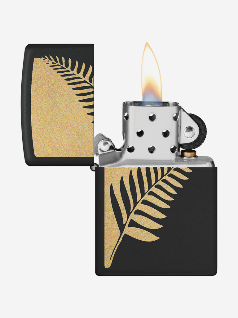 Зажигалка бензиновая ветроустойчивая Zippo Zen Flora Design Black Matte