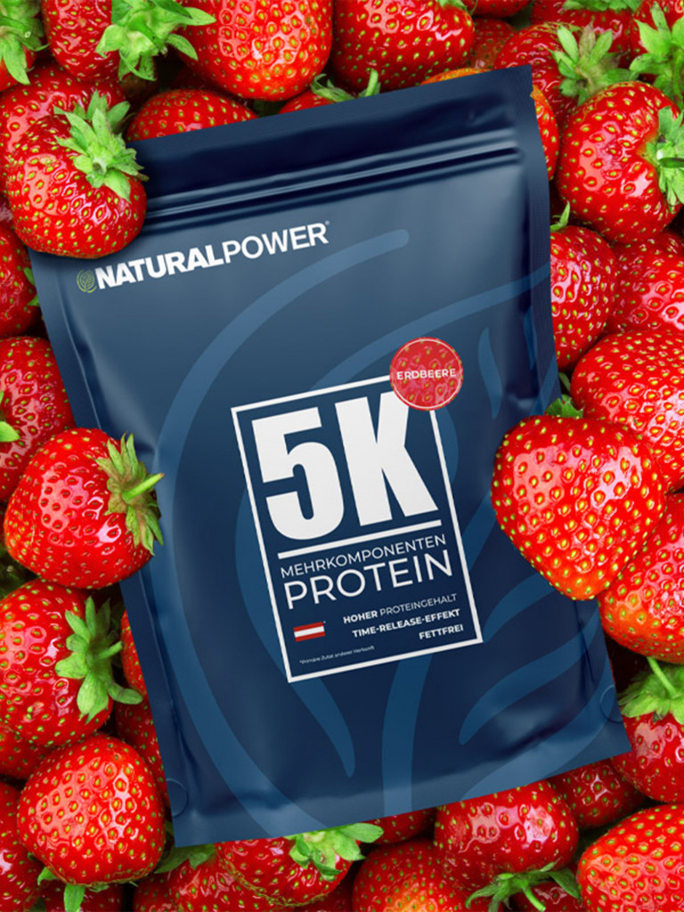 Пятикомпонентный протеин Natural Power 500 гр Клубника, Австрия
