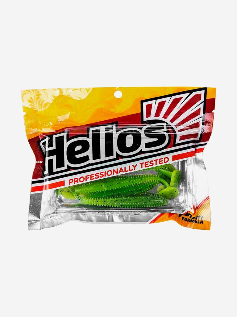 Мягкая приманка Helios Shaggy, 5,12" / 13 см, Pepper Lime, 5 штук (HS-18-009)