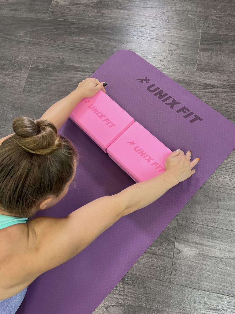 Коврик для йоги и фитнеса UNIX Fit двусторонний, 180 х 61 х 0,6 см, двуцветный, фиолетовый