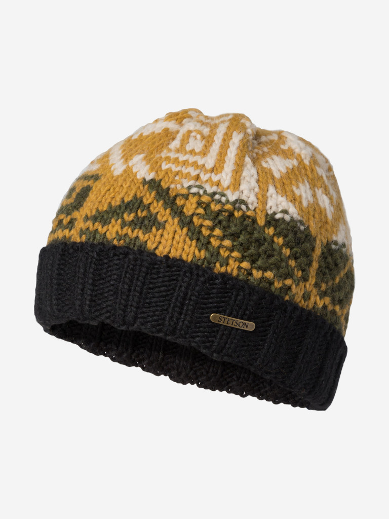 Шапка с отворотом STETSON 8599395 BEANIE WOOL