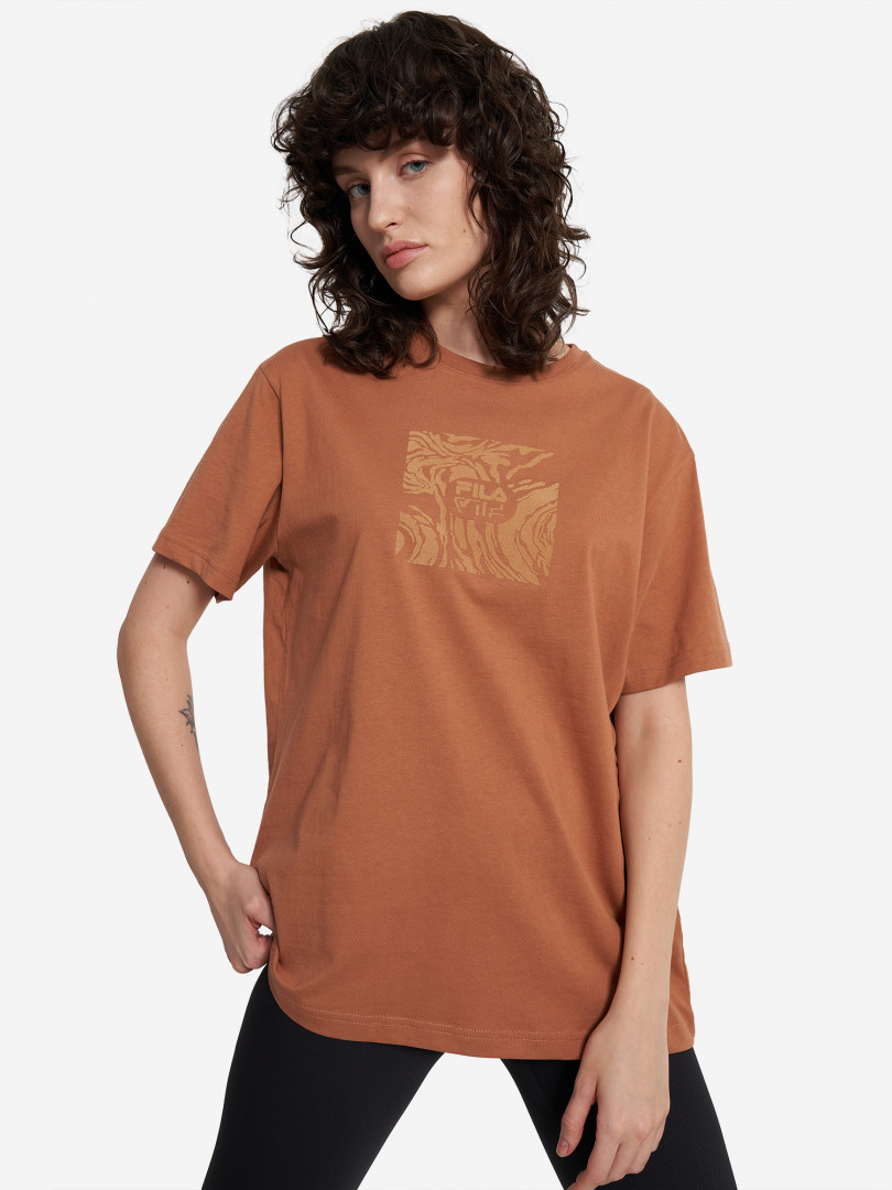 Футболка женская оверсайз FILA Коричневый 1529₽