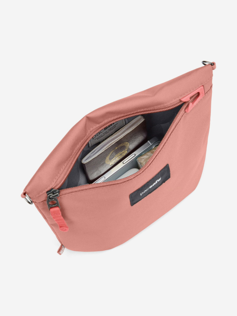 Сумка антивор Pacsafe GO crossbody pouch, розовый, 3,5 л.