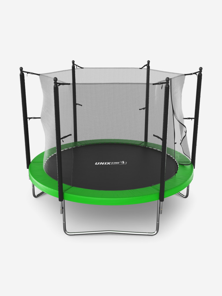 Батут каркасный UNIX Line Simple 10 ft Green с внутренней защитной сеткой, общий диаметр 305 см, до 140 кг